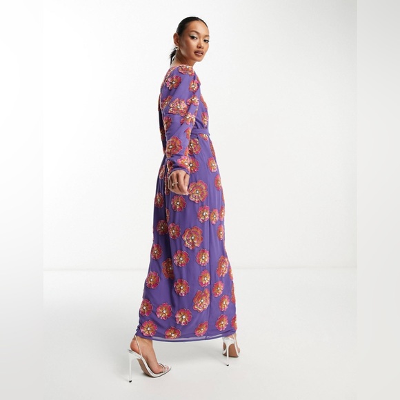 ASOS EDITION Purple Midi dress SIZE US 4 - Picture 3 of 4